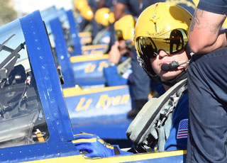 Blue Angels pilot prepares for takeoff